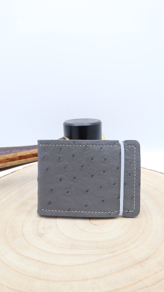 Ostrich Cash Cover Wallet: Nardo Gray