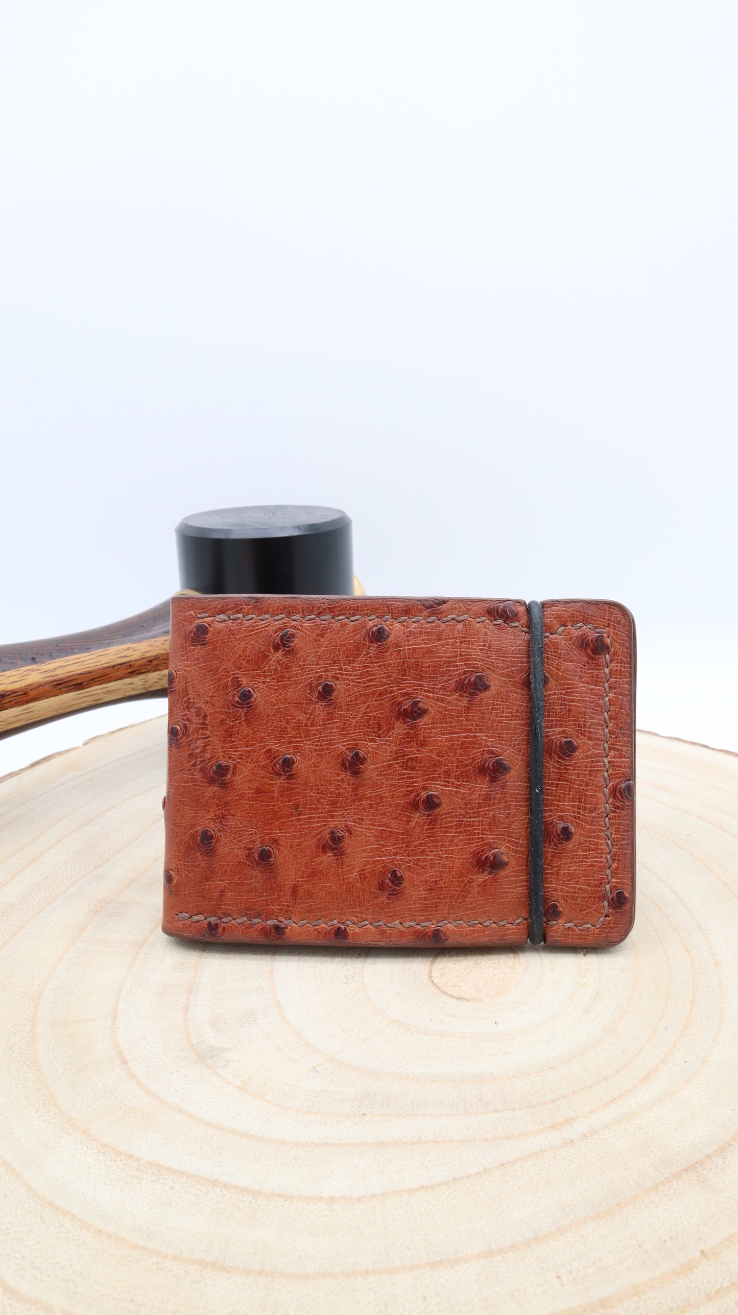 Ostrich Cash Cover: Light Brown