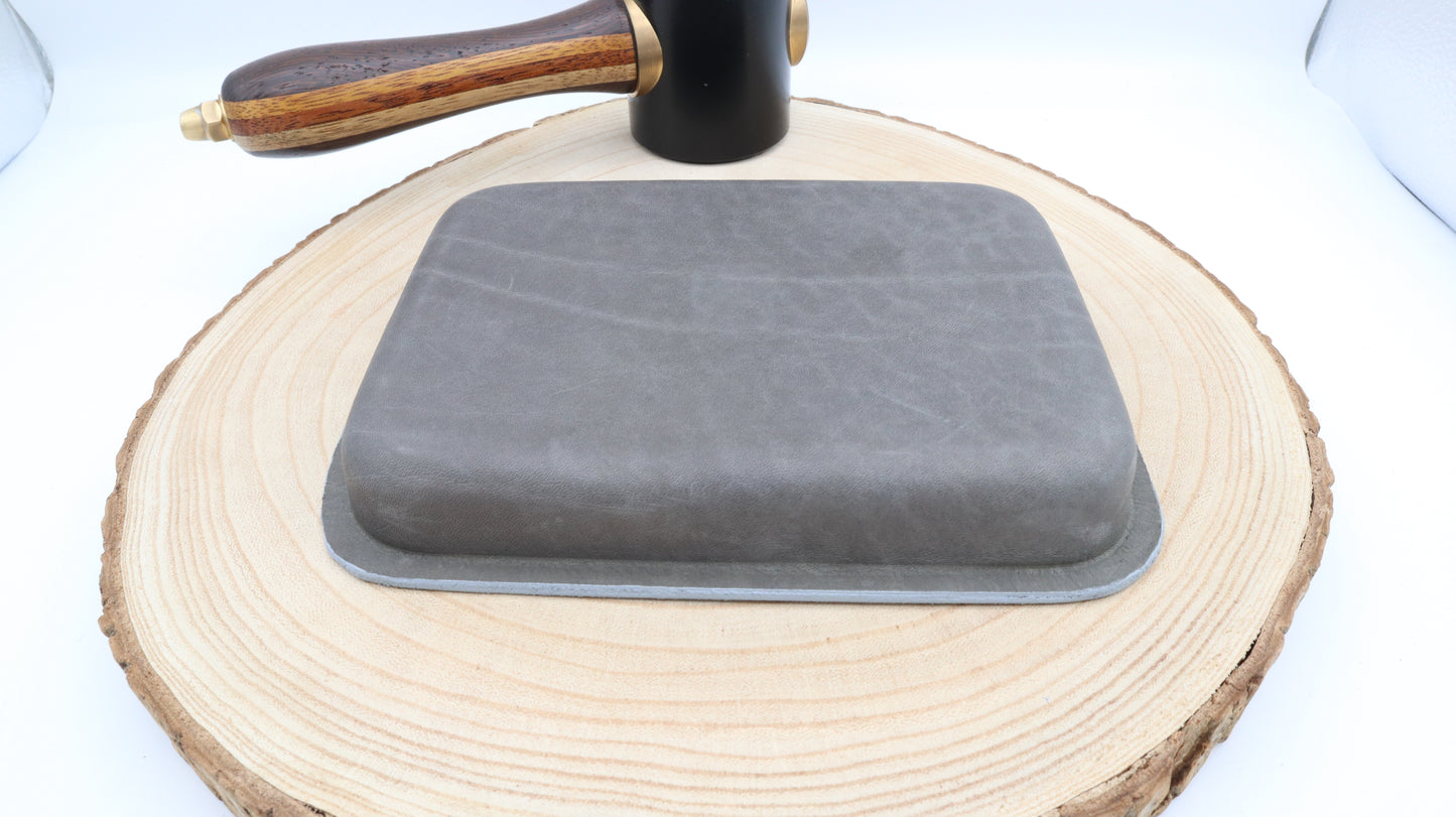 Leather Desk/Valet Tray: Dark Grey & Light Grey